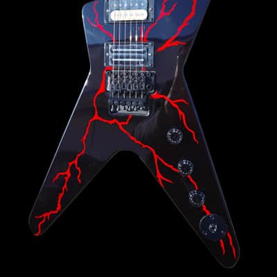 Firefly FFVX Electric Guitar – Red Lightning Finish – Neck-Through – Mint – Floyd Tremolo image 2