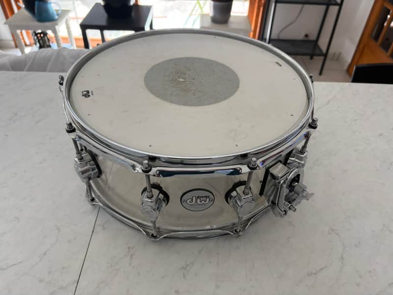 DW Design Series Acrylic 6x14" Snare Drum 2015 - Present - Clear Acrylic image 1