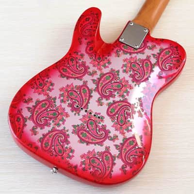 Custom Handmade Pink Amoeba Finish 12 String Electric Guitar, Okoume Wood Body, Roasted Maple Neck image 2