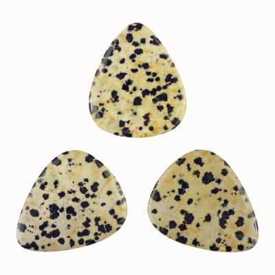 Dalmatian Jasper Natural Stone Guitar Or Bass Pick - Specialty Handmade Exotic Plectrum - 3 Pack New