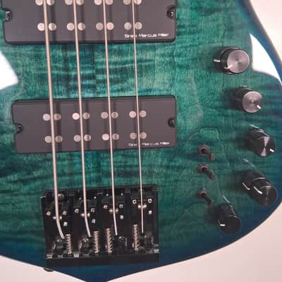Sire 2nd Generation Marcus Miller M7 TBLB Alder 4-String with Ebony Fretboard 2019 - Transparent Blue Burst image 4