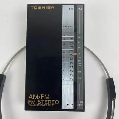 Vintage Toshiba RP-20 AM/FM Stereo Portable Receiver Black Retro Radio - LOOK image 8