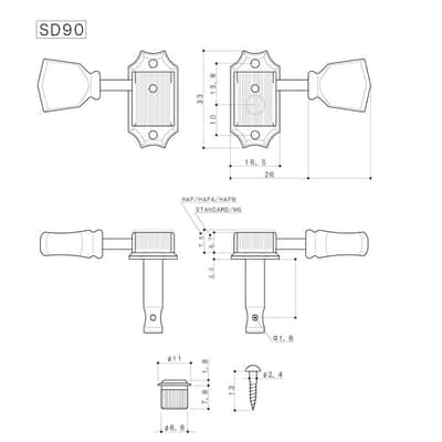 GOTOH SD90-05M MG-T locking tuners (BK,3+3) image 5