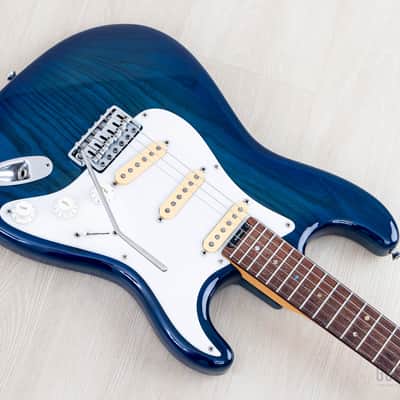 1992 Levinson Blade Texas Blue S-Style Guitar SSS Clear Blue, Japan image 9