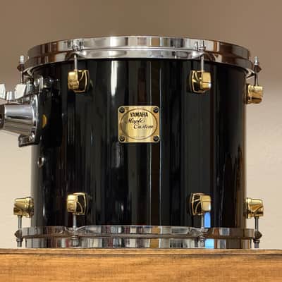 1990's Yamaha Maple Custom 10/12/13/16/22 Black Lacquer Drum Kit image 16