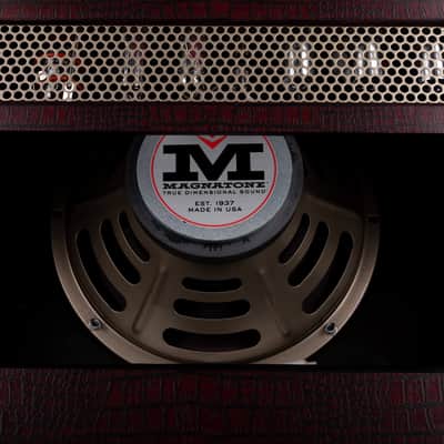 Magnatone Point to Point Varsity Reverb Cathedral Burgundy Guitar Amplifier Combo with Cover image 9
