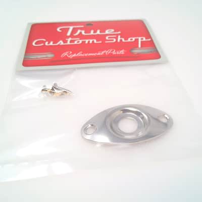 True Custom Shop® Nickel Recessed Football Jack Plate & Screws for Fender Squier image 4