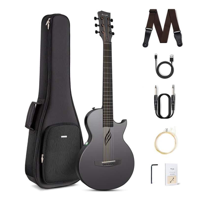 NOVA GO SP1 Carbon Fiber Travel Guitar - 35" Acoustic Electric - Black image 1