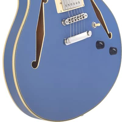 D'Angelico Excel DC Tour Semi-hollowbody Electric Guitar - Solid Black image 3