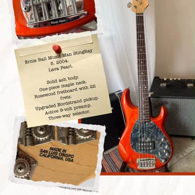 Ernie Ball Music Man StingRay 5 2004, Lava Pearl, Full Restoration, Nordstrand Pickup, Pro Set Up! image 3