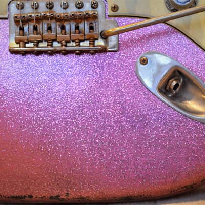 American Fender Stratocaster Relic Custom Nitro Pink Sparkle HSS CS Texas Specials image 12