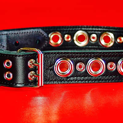 Al Bane For Leather - Tormentor 2" Premium Leather Guitar Strap - Black/Black/Silver image 10