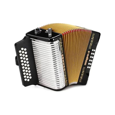 Hohner Corona II Diatonic Accordion with Gig Bag - GCF - Black image 2