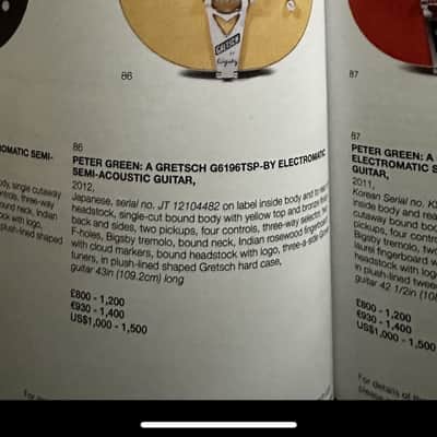 Celebrity Owned - Peter Green’s Gretsch Guitar- Bamboo/Lavender with paperwork and provenance RARE Collector Opportunity image 2