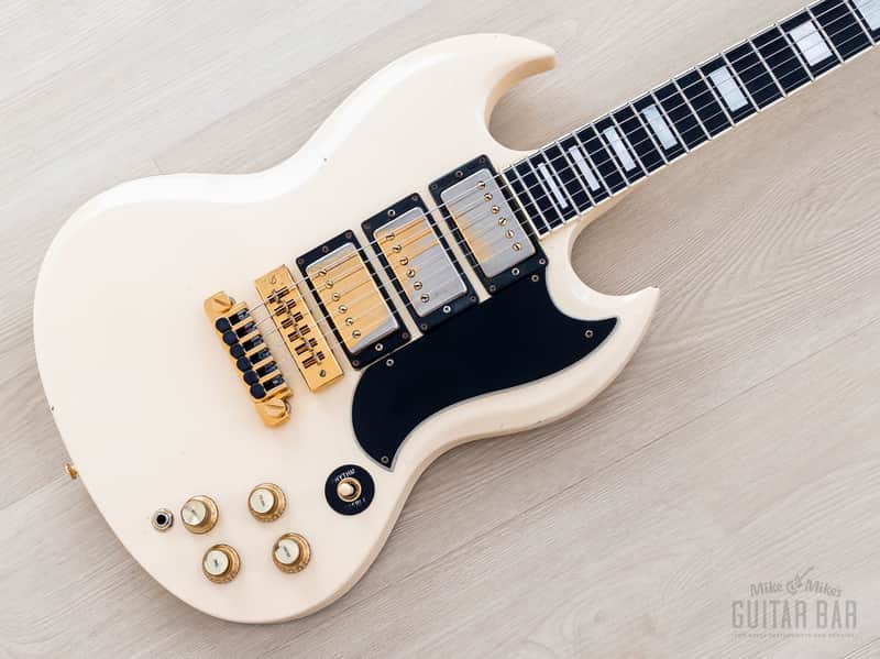 1978 Gibson SG Custom 3-Pickup Vintage Guitar Alpine White w/ T Tops, Case image 1