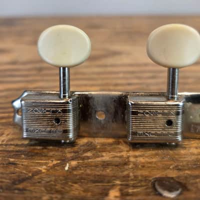 Kluson Deluxe Double Line 3x3 Nickel Shaft Tuners Vintage 1965-69 image 4
