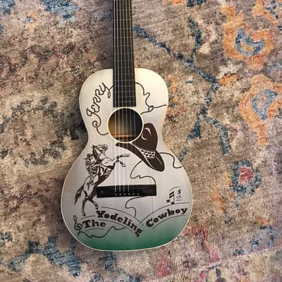 Vintage Regal Jerry the Yodeling cowboy parlor guitar 1940 with case image 6
