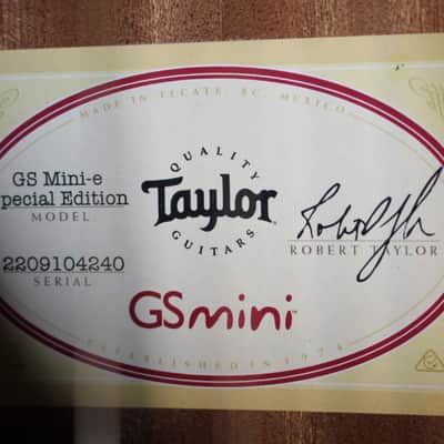 Taylor GS Mini-E Special Edition Art Top Sapele Acoustic-Electric Guitar Trans-Black w/Gigbag image 5