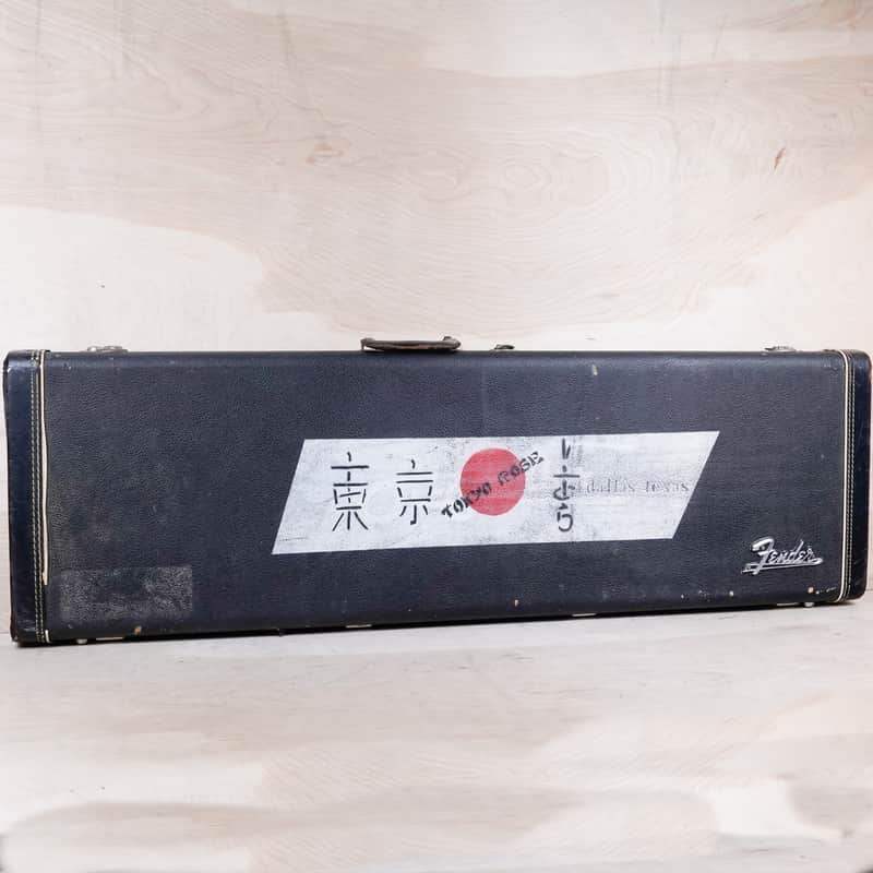 Fender Jazz or Precision Bass Original Hard Case 1967-1972 Logo with Tail Black with Orange Interior Vintage image 1