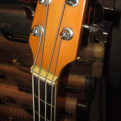 Vintage circa 1969 Teisco EKO Violin Bass Copy Natural Finish w/ Gig Bag image 3