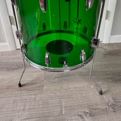 Ludwig Early 70s Vistalite Floor Tom 16x18 (18 Diameter) Green Rare image 2