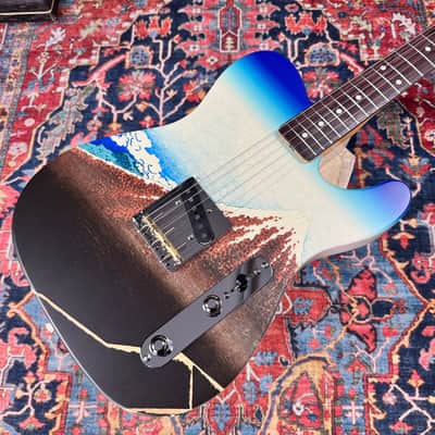 2024 Fender Japan Art Canvas Esquire by Katsushika Hokusai  Mint w/ Case & Hangtags image 4