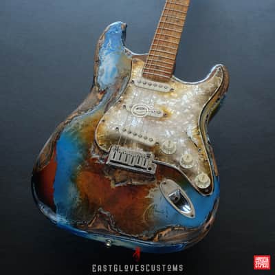 Fender Stratocaster 50th Anniversary Pelham Blue/Amber Paisley Made in USA Heavy Aged Relic image 5
