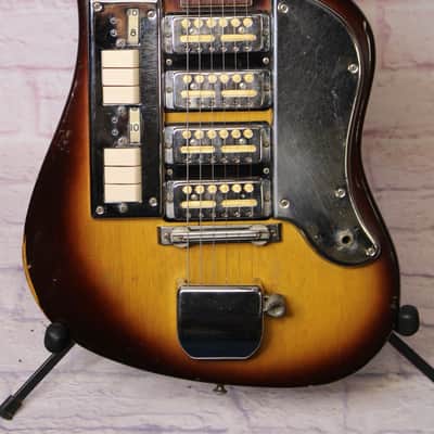👀Vintage 1960s Zimgar Teisco SS-4L - Rare 4 Pickup Ry Cooder Gold Foil image 2