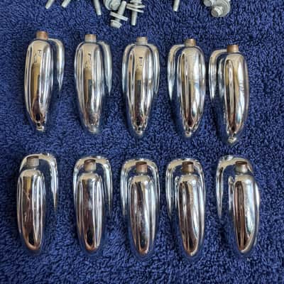 Slingerland Lot of 10 Vintage Bass Drum Lugs 70s - Chrome image 2