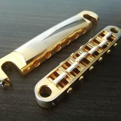 TonePros by Gotoh Hardware Set - Metric - Bridge & Tailpiece Dome Knobs Jackplate - GOLD image 2