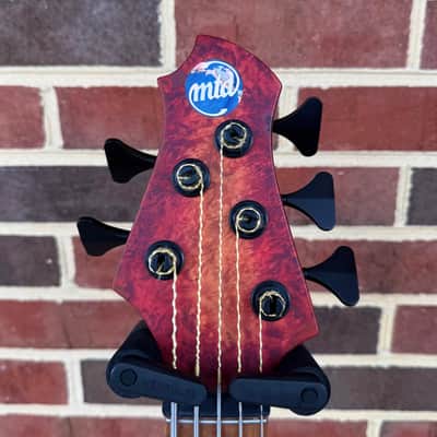 MTD 535-24, 2026 Model, Dark Cherry Sunburst, Maple Burl Top, Northern Ash Body, Ash Neck, Roasted Birdseye Maple Fretboard, Matching Knobs, Matching Backplates, MTD World Logo, Custom Bartolini Pickups & Preamp, TKL Deluxe Gig Bag image 5