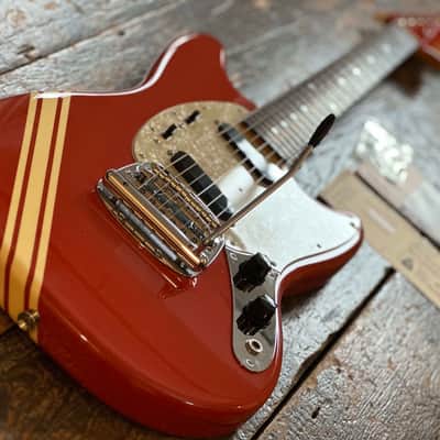 Fender Mustang 1973 RI Competiton Edition Fiesta Red w/ Matching Headstock MIJ 2012 Japan image 2