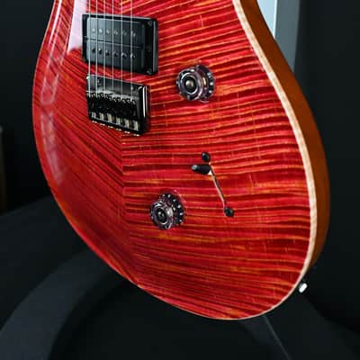 PRS Private Stock #12058 Custom 24 Raspberry Lemon Stripe w/ Reverse Chevron Flame Maple Top image 12