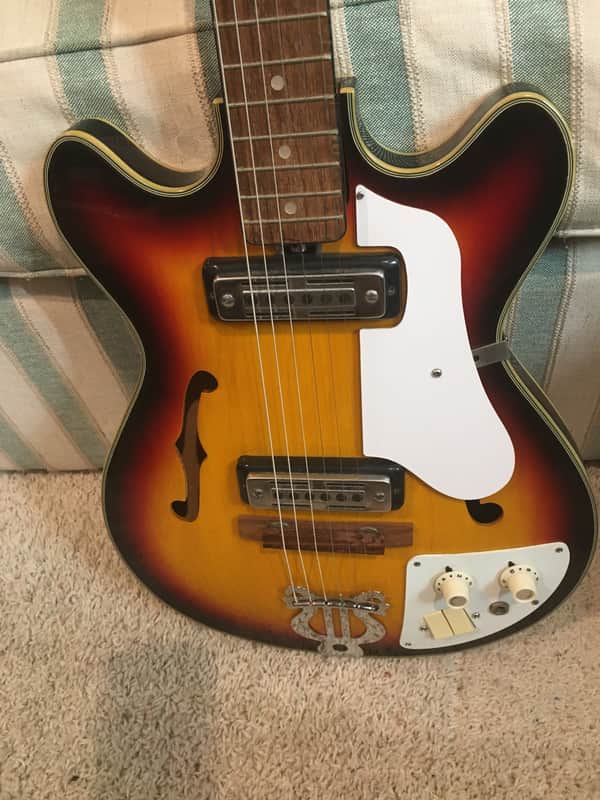Teisco Del Rey EP-7 Hollow Body Vintage Guitar 1960's Light Sunburst image 1