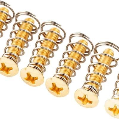Ultra 4 Inch Steel Single Coil Pickup Mounting Screws and Springs Set for Strat Style Electric Guitar, Gold (Set of 6) image 1