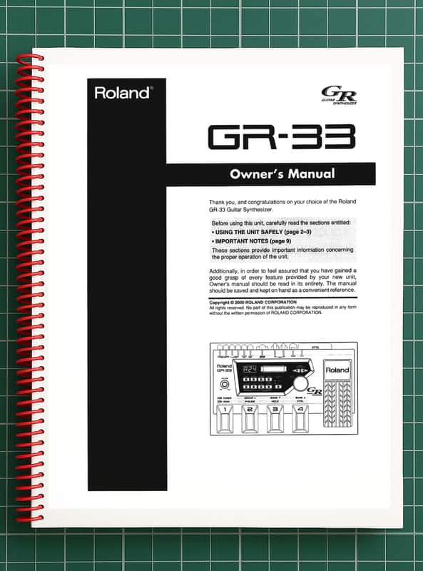 Roland GR-33 — Owners Manual User Guide Instructions — 127 Pages — USA Made image 1