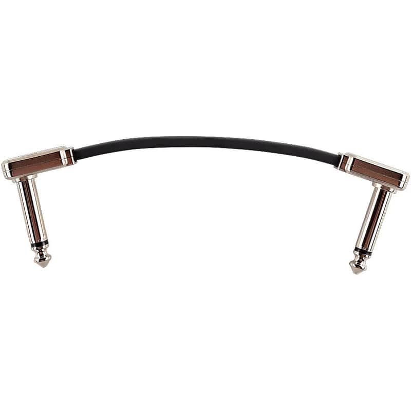 Ernie Ball P06225 Flat Ribbon Right Angle 1/4" TS Patch Cable - 3" image 1