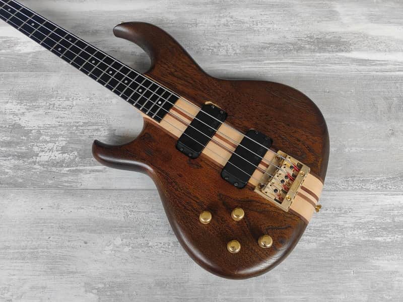 1989 Aria Pro II SB-1200 LH Left Handed Neckthrough Bass (Natural Walnut) image 1