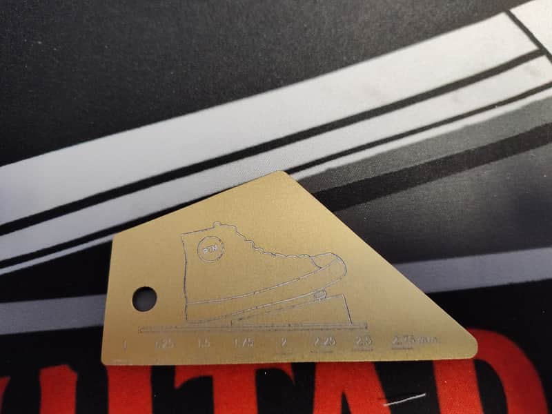 USA made Pedal to the Metal "PTM" 1/8" Aluminum Guitar Fret Rocker Luthier Tool w/string height gage v6 New Design image 1
