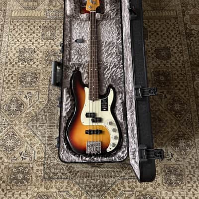 Fender American Ultra Precision Bass in Ultraburst w/ Hard Case & Free Pro Setup image 10