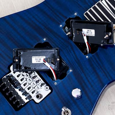 2003 Jackson USA Select Dinky DK1 Trans Blue Flame Top w/ EMG, Floyd Rose & Case image 18