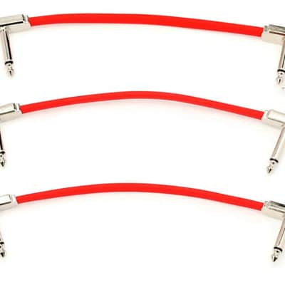 3" Flat Ribbon Patch Cable Multi-Shielded Low-Profile Low-Noise 3-Pack - Red - Mult-Effects - Stompbox & Studio Rack Interconnect image 3