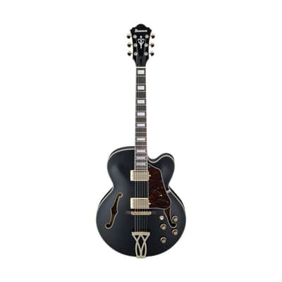 Ibanez Artcore Series AF75G Electric Guitar, Bound Rosewood Fretboard, Black Flat image 6