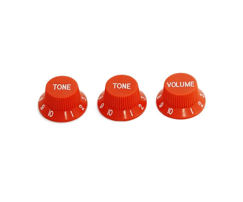 One Volume Two Tone 1V2T Switch Knobs, 3PCS Top Hat Bell Speed Potentiometer Control Knobs Arabic Numerals Scale with 6mm Dia. Shaft Pots for Electric Guitar Bass Replacement Part image 1