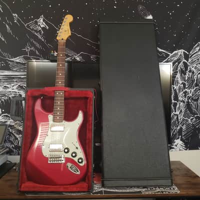Fender Stratocaster Folding Case / Guitar Stand 2008 - Black Vinyl &amp; Red Plush