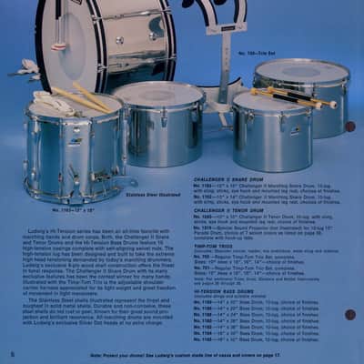 Ludwig 10x16"Timp-Tom Drum #700 Vintage '79 Chrome-Wood COW 6Ply Maple Bass Jazz image 10