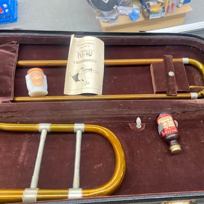 King H.N. White Trombone 1934 - 2-Tone Brass with Original Case image 7