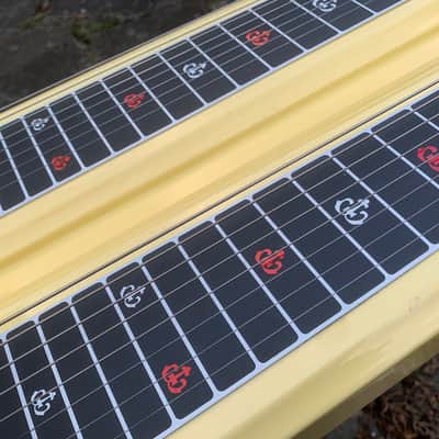 Canopus dual 8 double neck Console Lap steel guitar w case Cream white YSD8 image 14