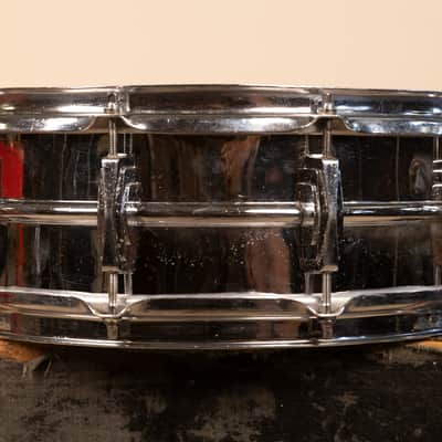 1960s Ludwig 5x14 Pre Serial Super 400 Chrome Over Brass Snare Drum image 7