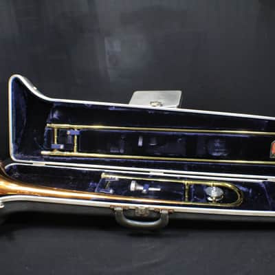 A Conn Shooting Stars Director Model 18 H Tri Color Trombone in Original Case # 8 TR image 1